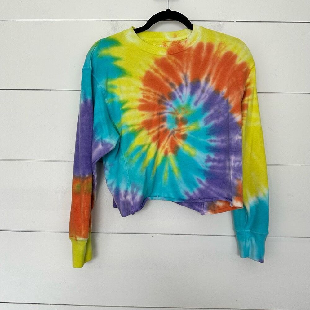 Dreamsicle Women’s Extra Small Tie Dye Cropped Sweatshirt